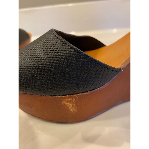 Rue 21 etc! Strappy Wedge 4 inch heel Black Sandals Size L 8/9 Stylish Chic Boho - Picture 9 of 10